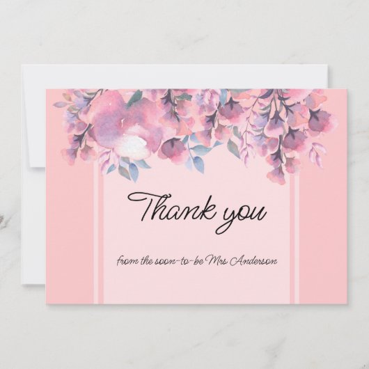 フローラエレガントほこりっぽいバラ サンキューカード (正面)