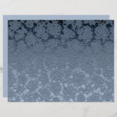 フローラエレガントほこりっぽい青い白いパターン (正面/裏面)