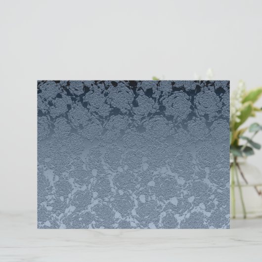 フローラエレガントほこりっぽい青い白いパターン (スタンド正面)