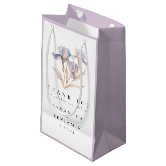 フローラエレガントアイリス結婚ズ・サンキュー スモールペーパーバッグ (正面アングル)