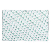 フローラエレガントアクアグリーン紫紫色光 枕カバー (裏面-左)