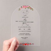 フローラエレガントアクリル結婚式招待状とモン アクリル招待状 (インサイチュ (ポータブル))