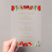 フローラエレガントアクリル結婚式招待状スイート アクリル招待状 (インサイチュ (ポータブル))