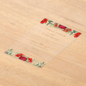 フローラエレガントアクリル結婚式招待状スイート アクリル招待状 (レイダウン)