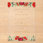 フローラエレガントアクリル結婚式招待状スイート アクリル招待状 (正面)