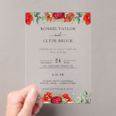 フローラエレガントアクリル結婚式招待状スイート アクリル招待状 (インサイチュ (ポータブル))