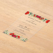 フローラエレガントアクリル結婚式招待状スイート アクリル招待状 (レイダウン)