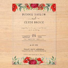 フローラエレガントアクリル結婚式招待状スイート アクリル招待状