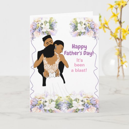 フローラエレガントアフリカ系アメリカ人の父の日 カード (黄色い花)