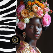 フローラエレガントアフリカ系アメリカ人女性デコパージュ 薄葉紙