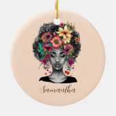 フローラエレガントアフロ女性 セラミックオーナメント (裏面)