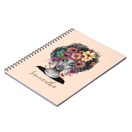 フローラエレガントアフロ女性 ノートブック (左側)