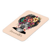 フローラエレガントアフロ女性 マグネット (左側)