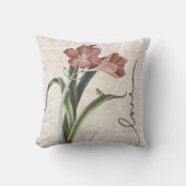 「フローラエレガントアマリリスと脚本デザイン枕 クッション (正面)
