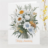 フローラエレガントアモダンアート記念日カード カード (黄色い花)