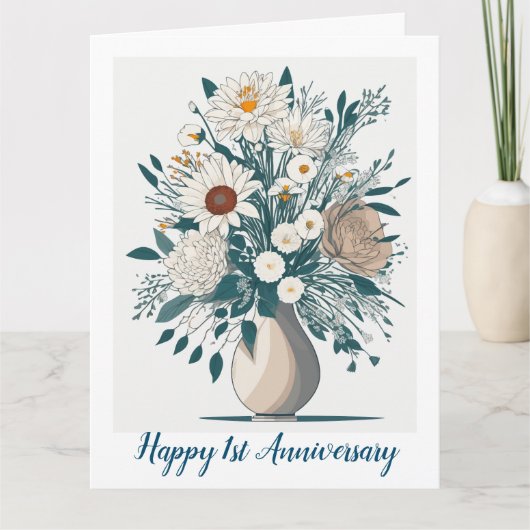 フローラエレガントアモダンアート記念日カード カード (正面)