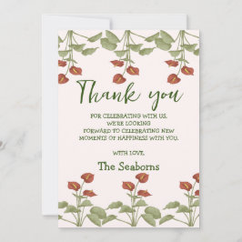 フローラエレガントアンスリウム赤ちゃんシャワーメッセージ サンキューカード