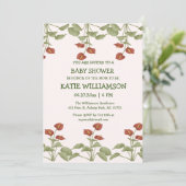 フローラエレガントアンスリウム赤ちゃんシャワー追加詳細 招待状 (スタンド正面)