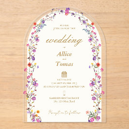 フローラエレガントアーチアクリル結婚式招待状 アクリル招待状