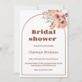 フローラエレガントアーチテラコッタブライダルシャワー 招待状 (正面)