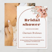 フローラエレガントアーチテラコッタブライダルシャワー 招待状 (正面/裏面)