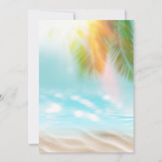 フローラエレガントアーチトロピカルビーチブライダルシャワー 招待状 (裏面)