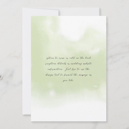 フローラエレガントアーチピーチ赤面アンドグリーン結婚ズ 招待状 (裏面)