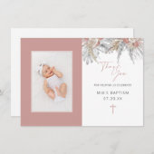 フローラエレガントアーチ写真バプテスマ サンキューカード (正面/裏面)