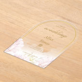 フローラエレガントアーチ結婚式招待状オンアクリル アクリル招待状 (レイダウン)