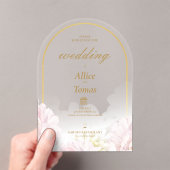 フローラエレガントアーチ結婚式招待状オンアクリル アクリル招待状 (インサイチュ (ポータブル))