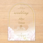 フローラエレガントアーチ結婚式招待状オンアクリル アクリル招待状 (正面)