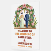 フローラエレガントア結婚チ歓迎フロステッド アクリルサイン (傾斜)