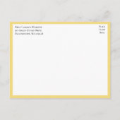 フローラエレガントイエローサンフラワーズ婚約パーティ インビテーションポストカード (裏面)