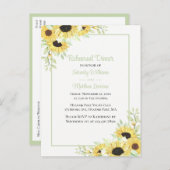 フローラエレガントイエローサンフラワーリハーサルディナー インビテーションポストカード (正面/裏面)