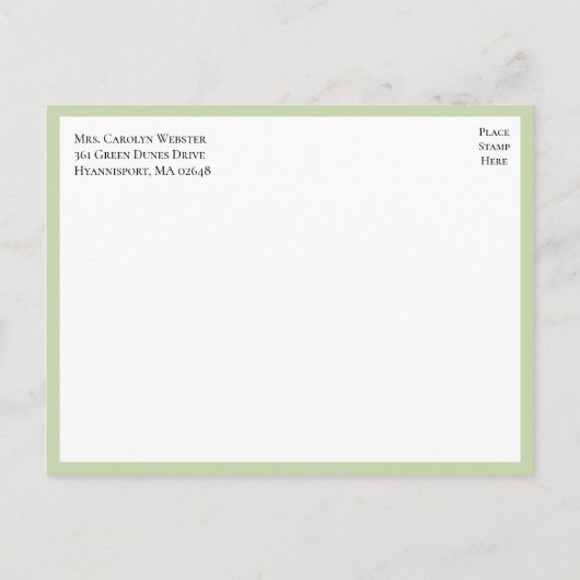 フローラエレガントイエローサンフラワーリハーサルディナー インビテーションポストカード (裏面)