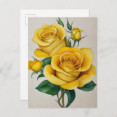 フローラエレガントイエローローズ ポストカード (正面/裏面)