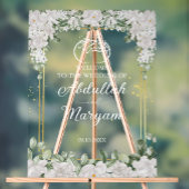 フローラエレガントイスラム結婚教徒の歓迎 アクリルサイン