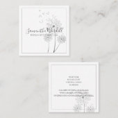 フローラエレガントイラストレーション豆類又は助産師 スクエア名刺 (正面/裏面)