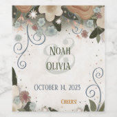 フローラエレガントインスピリ結婚ティかわいらしズモダンス ワインラベル (シングルラベル)