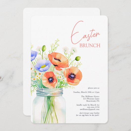 フローラエレガントイースターブランチ 招待状 (正面/裏面)
