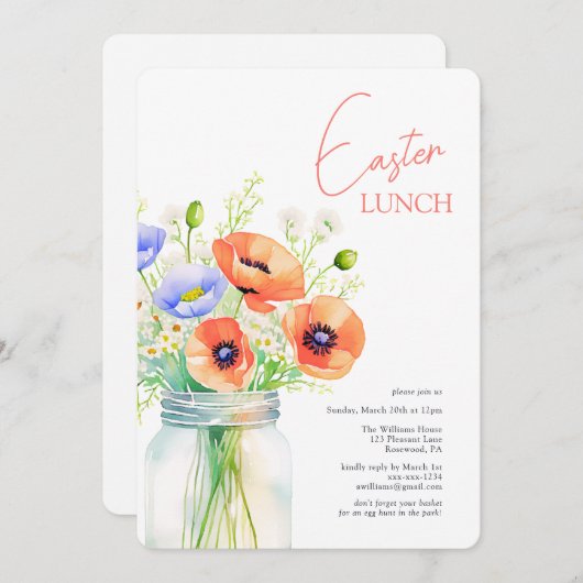 フローラエレガントイースターランチ 招待状 (正面/裏面)