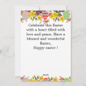 フローラエレガントイースター、家族4枚の写真コラージュ シーズンカード (裏面)