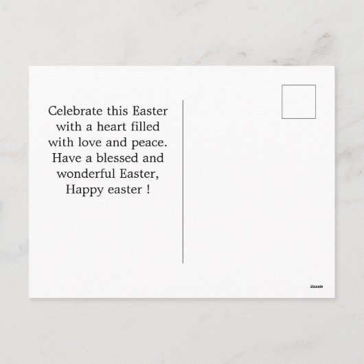 フローラエレガントイースター、家族4枚の写真コラージュ シーズンポストカード (裏面)