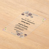 フローラエレガントウィンターウェディング招待状 アクリル招待状 (レイダウン)