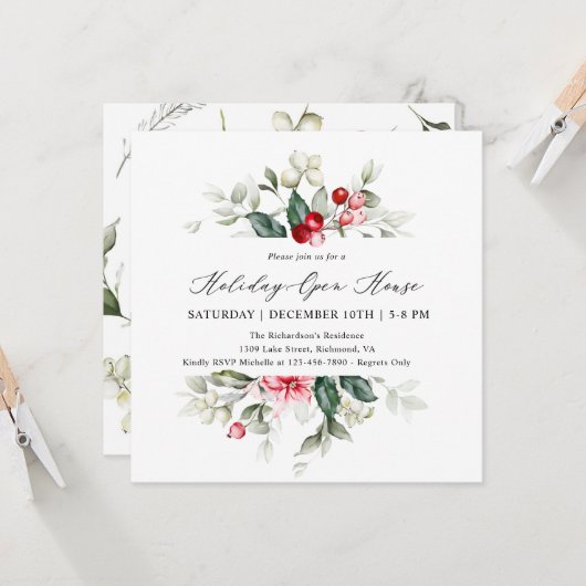 フローラエレガントウィンターベリーズホリデーオープンハウス 招待状 (正面/裏面インサイチュ)
