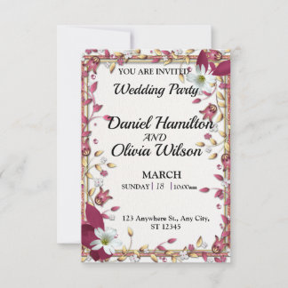 フローラエレガントウェディングパーティー招待状 招待状