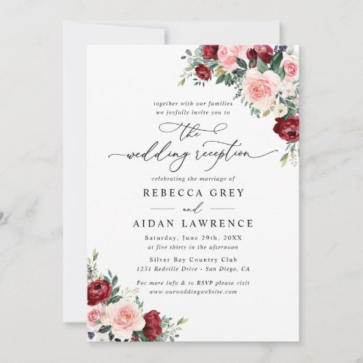 フローラエレガントウェディングレセプションのみ招待状 招待状 (正面)