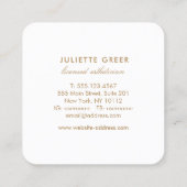 フローラエレガントウォーター色バラスクエアバス スクエア名刺 (裏面)