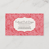 フローラエレガントエンボスダークピンク名刺 名刺 (裏面)