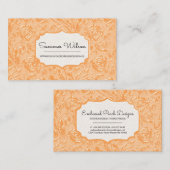 フローラエレガントエンボスピーチカラー名刺 名刺 (正面/裏面)